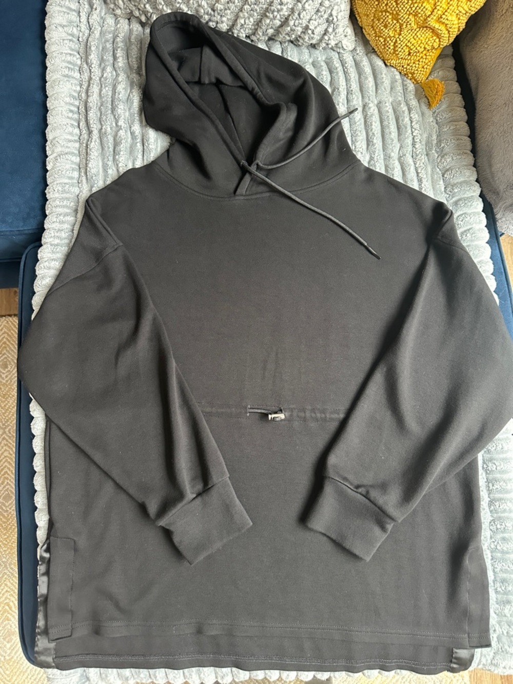 Traj3ctory super soft Black Drawstring Waist anorak pullover Hoodie